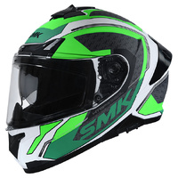 SMK Typhoon Helmet - RD1 MA182 - Matt White/Green/Black - XS