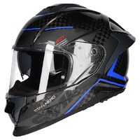 SMK Titan Carbon Helmet - Nero GL256 - Black/Blue - XS