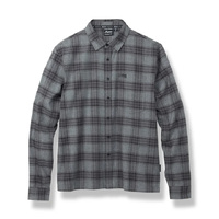 Indian Motorcycle Genuine Men's Single Pocket Plaid Shirt - Gray NLA