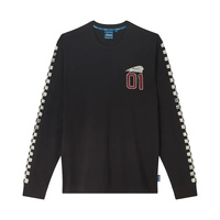 Indian Motorcycle Genuine Men's Checkered Graphic Long Sleeve T-Shirt, Black