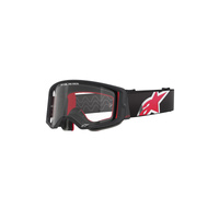 Alpinestars Moto Supertech Corp Goggle | Black Red (1422) | Clear Lens
