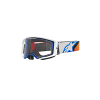 Alpinestars Moto Supertech Corp Goggle | Blue Orange (7301) | Clear Lens