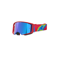 Alpinestars Moto Supertech Corp Goggle | Red Blue (3055) | Mirror Blue Lens