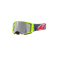 Alpinestars Moto Supertech Corp Goggle | Yellow Fluro Red (5033) | Mirror Silver Lens
