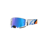 Alpinestars Moto Supertech Corp Goggle | Blue Orange (7302) | Mirror Blue Lens