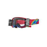 Alpinestars Moto Supertech Corp Goggle | Red Blue (3122) | Clear Lens Roll Off