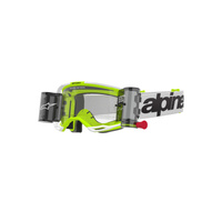 Alpinestars Moto Vision8 Wordmark Goggle | White Fluro Yellow (2028) | Clear Roll Off Lens