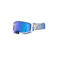 Alpinestars Moto Vision8 Corp Goggle | Blue White (7274) | Mirror Blue Lens....