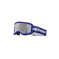 Alpinestars Moto Vision3 Wordmark Goggle | Blue (7266) | Mirror Silver Lens