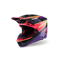 (MX26) Supertech Sm10 Era Helmet Ece 22.06 | Pink Violet Fluro-Yellow Glossy