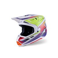 (MX26) Sm7 Fuse Helmet Ece06 | White Fluro-Yellow Purple Glossy (2054)