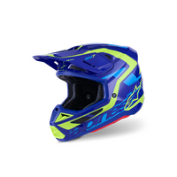 (MX26) Sm7 Deed Helmet Ece06 | Blue Fluro-Yellow Glossy (7253)
