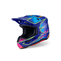 (MX26) Sm7 Cast Helmet Ece06 | Blue Pink Fluro-Yellow Glossy (7254)