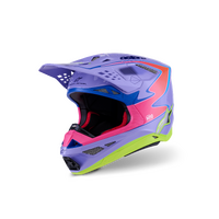 (MX26) Alpinestars SM10 Jett Lawrence R01 Helmet | Purple Fluro-Pink Fluro-Yellow Glossy 