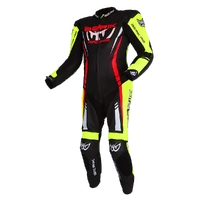 Berik Sicily Leather Suit (Black / Hi-Viz /Red)