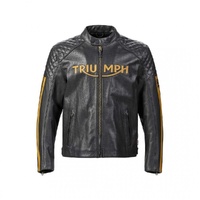 Triumph Genuine Braddan Air Race Leather Jacket - Black and Gold